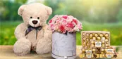 Flowers, Chocolate and Teddy
