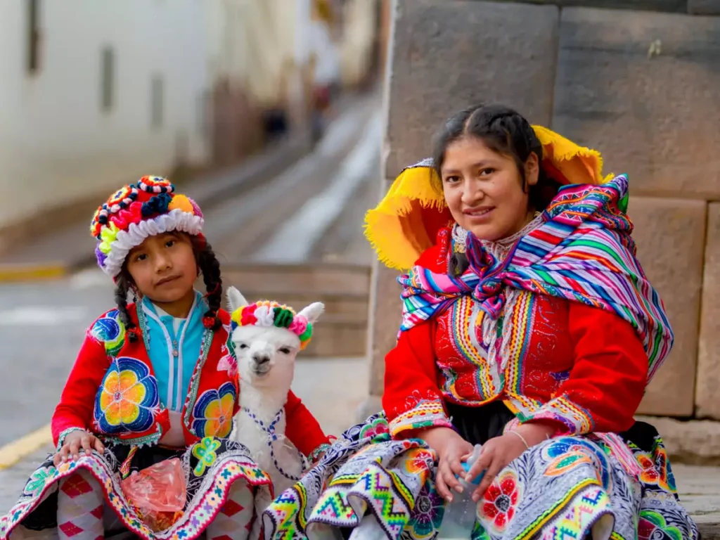 Mom and Daughter wearing Mother's Day Traditions Costume in Peru