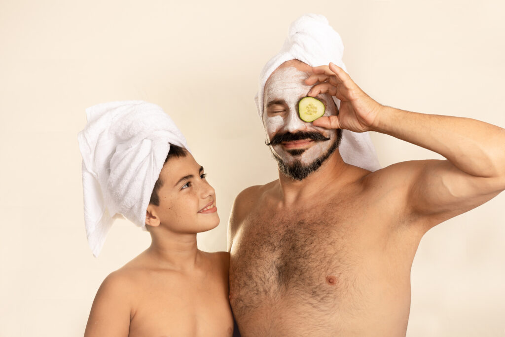 Child with dad on a SPA Session is the Best Gift Ideas For Father's Day