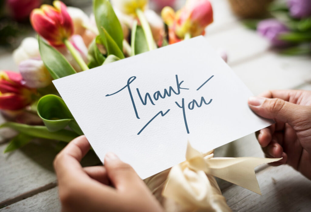 Send Flowers With Thank You Letter