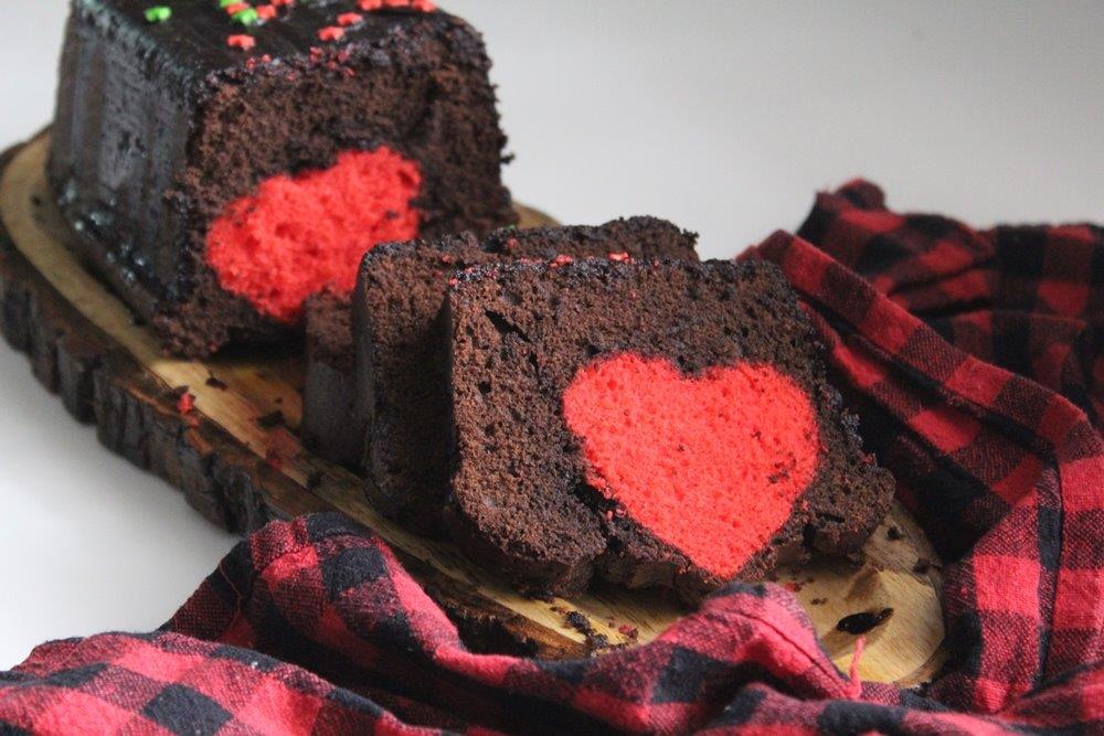 Hiddem Heart Pattern Cake