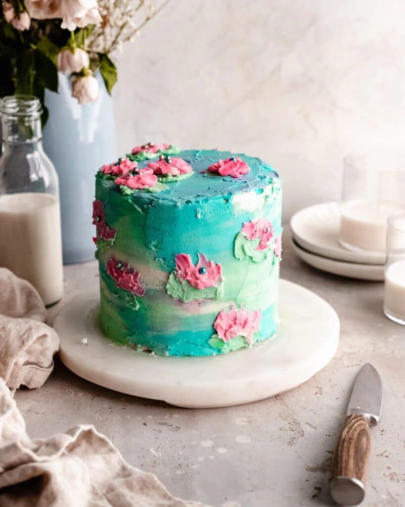 Hand Printed Water Color Cake