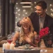 Couples with flowers on a restaurant