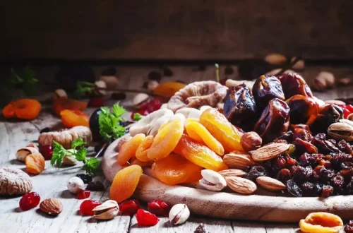 Dry Fruits in a wooden plate