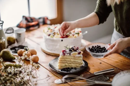 Women Making a Trending Delicious Cake